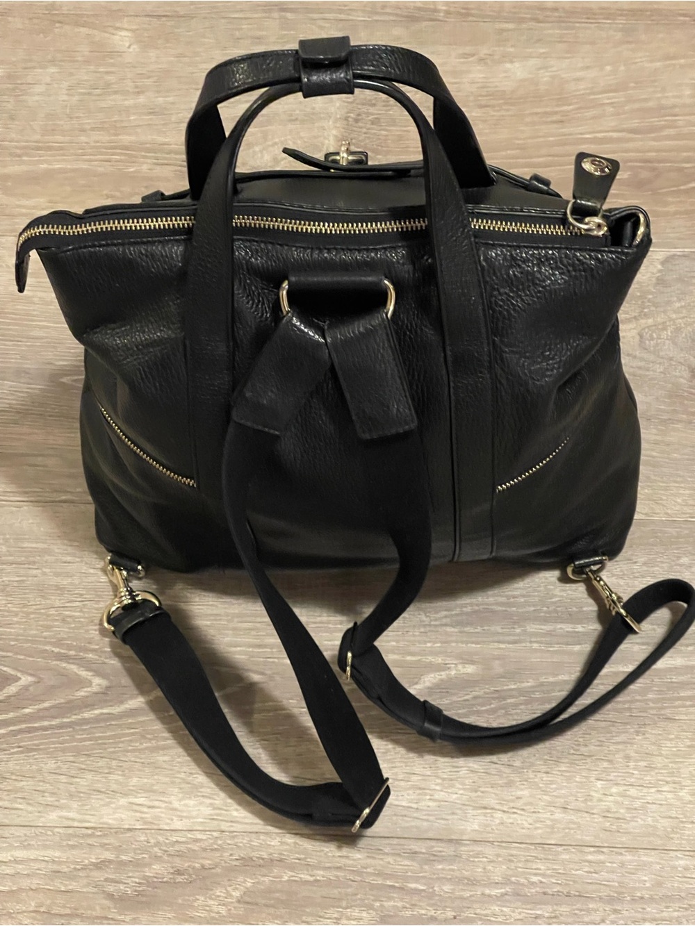 henri bendel Black Leather Convertible Top-Handle Backpack never used - Picture 4 of 16